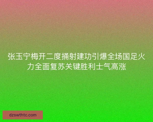 张玉宁梅开二度捅射建功引爆全场国足火力全面复苏关键胜利士气高涨