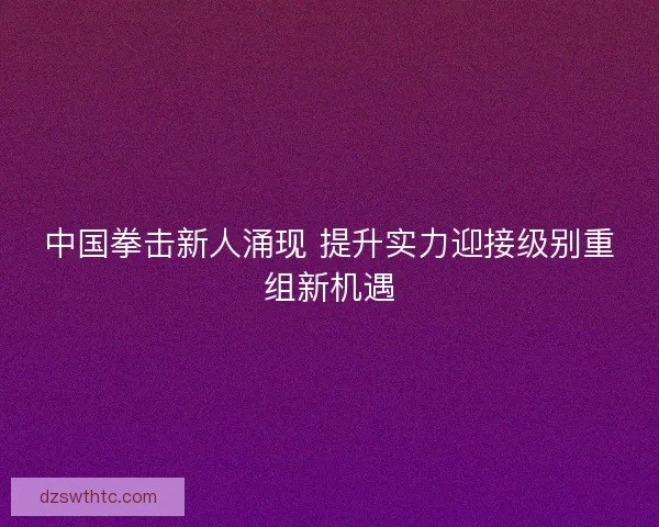 中国拳击新人涌现 提升实力迎接级别重组新机遇